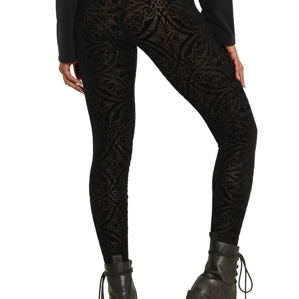 Blackmilk Burnt Velvet Leggings in Black